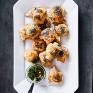 Parsnip "Pigs" in a Blanket with Chimichurri