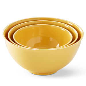 Melamine Mixing Bowls, Set of 3, Yellow