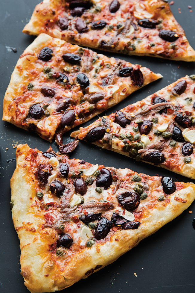 Spicy Olive, Anchovy and Caper Pizza Recipe | Williams Sonoma Taste