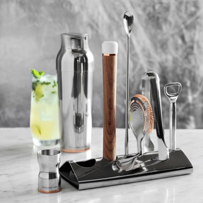 SKYFISH 8-Pieces Cocktail Tools with Mixing Spoon,Lemon Zester,Corkscrew,Ice Tongs,Jigger,Peeler,Mojito 