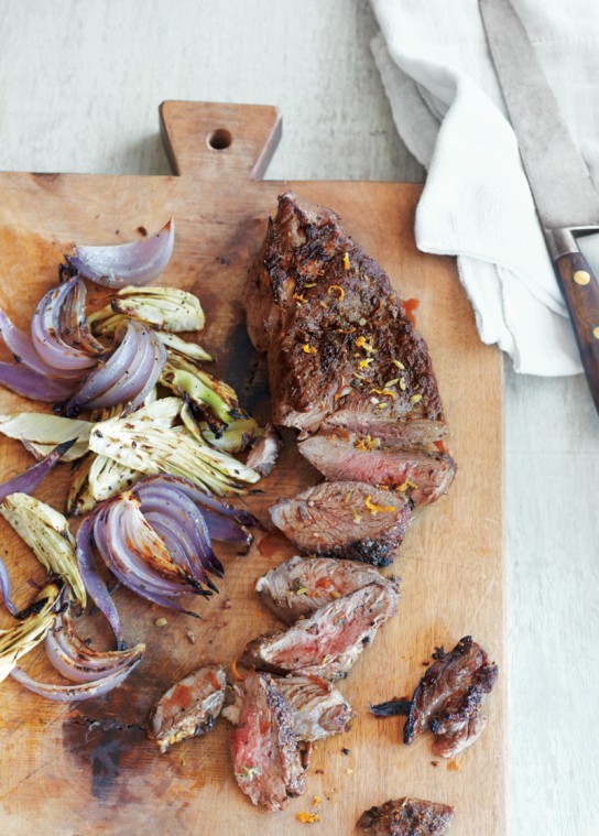 broiled leg of lamb with orange and fennel