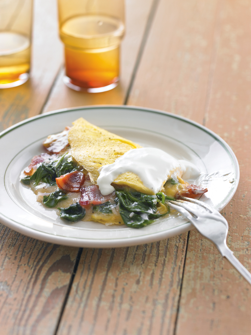 Spinach and Bacon Omelet with Cheddar Cheese | Williams-Sonoma Taste