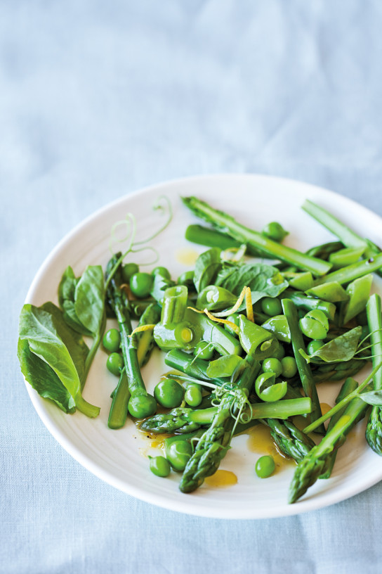 Pea and Asparagus Salad with Meyer Lemon Dressing
