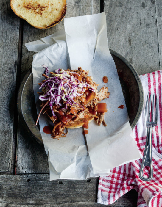 Slow-Cooked Pulled Pork Sandwiches with “Fireworks” Coleslaw