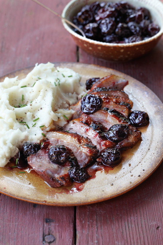 Smoked Duck Breasts with Cherry Compote