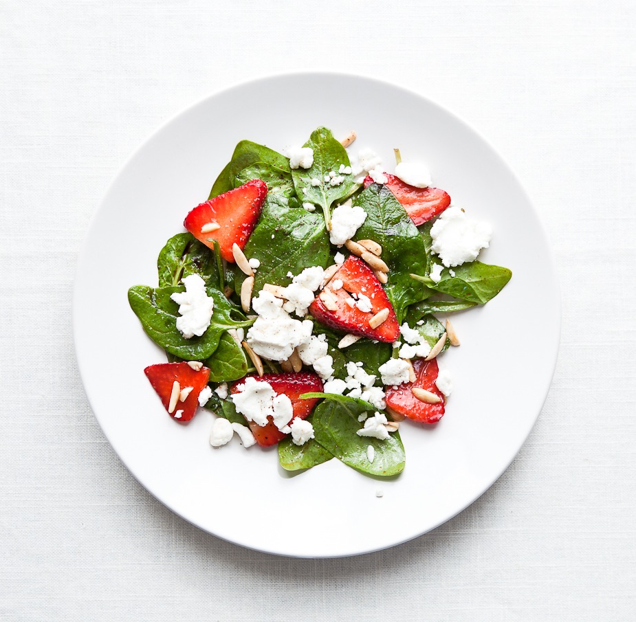 Strawberry, Goat Cheese and Spinach Salad