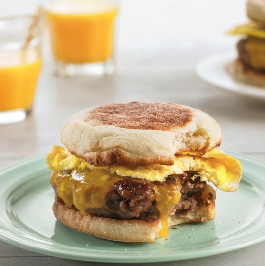 Cheesy Egg Sandwiches with Homemade Sausage