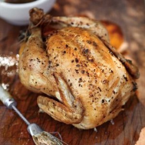 Grill-Roasted Chicken with Herb Mop