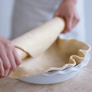 Line the pan with dough