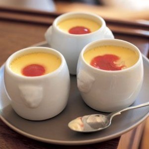 Meyer Lemon Pots de Crème with Raspberry Sauce
