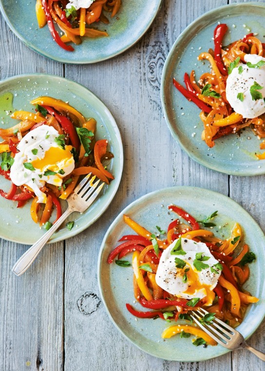 Poached Eggs with Sweet Pepper Piperade