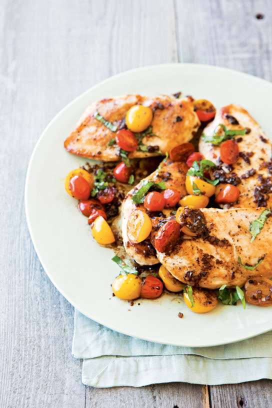 Sauteed Chicken Breasts with Warm Tomato Salad
