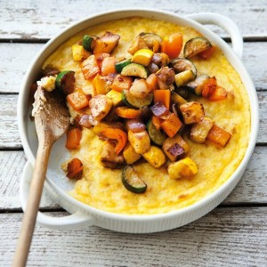 Polenta with Fontina and Roasted Vegetables