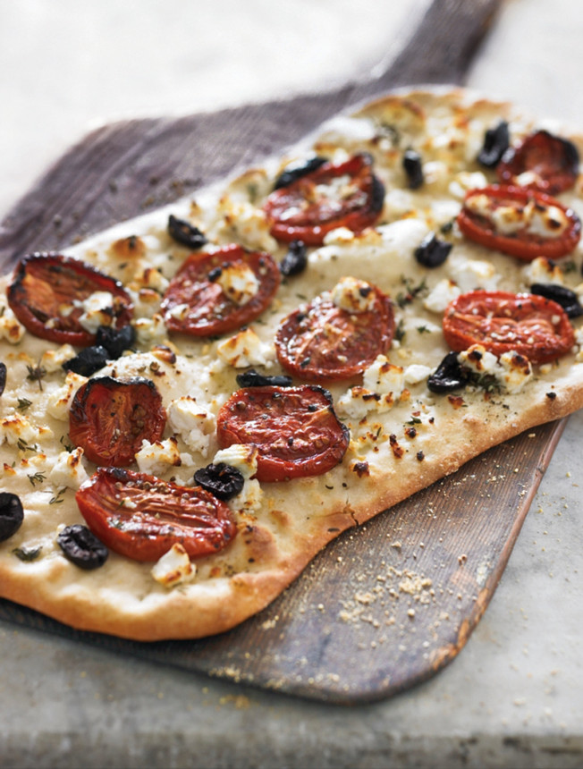 Flatbread with Feta, Thyme and Oven-Roasted Tomatoes