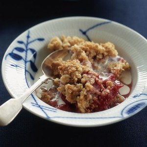 Plum, Lime and Ginger Crumble