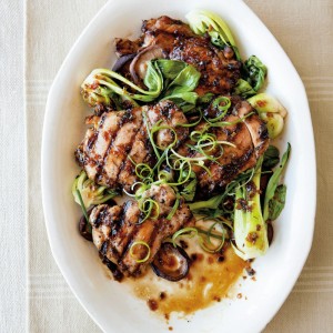 Asian-Flavored Chicken with Shiitakes and Bok Choy