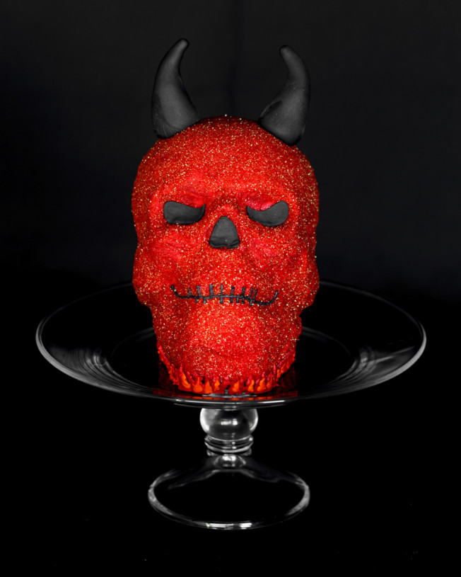 Red Devil Skull Cake