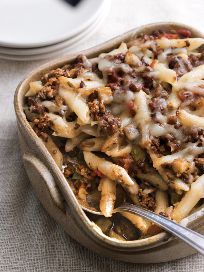 Baked Penne with Lamb, Eggplant and Fontina