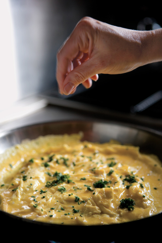 Lots-of-Herbs Omelet Stuffed with Brie
