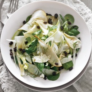Crottin Salad with Pears, Fennel and Currants