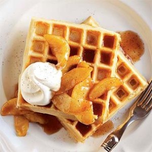 Cinnamon Waffles with Caramelized Apples