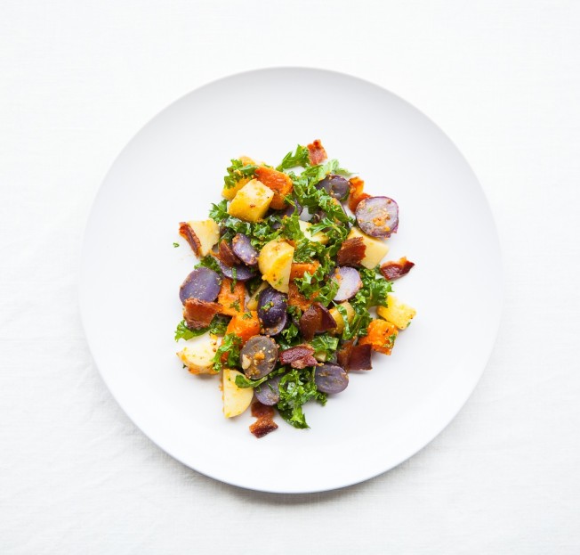 Rainbow Potato Salad with Kale