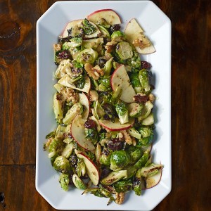 Roasted Brussels Sprout and Apple Salad with Black Walnuts