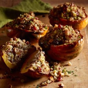 Roasted Acorn Squash with Quinoa and Red Rice Stuffing