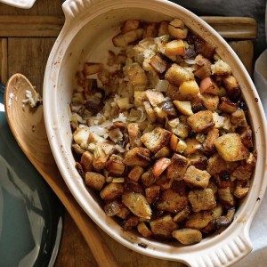 Focaccia Stuffing with Chestnuts, Bacon and Apples