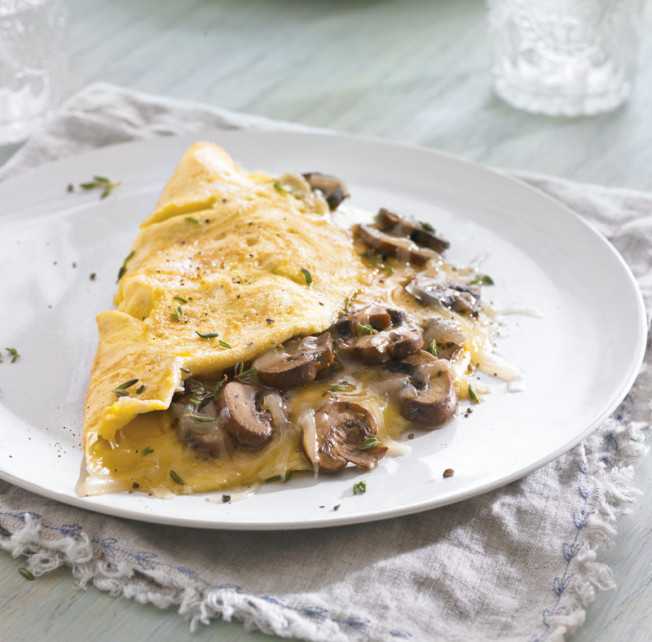 Mushroom Omelet with Fontina and Thyme