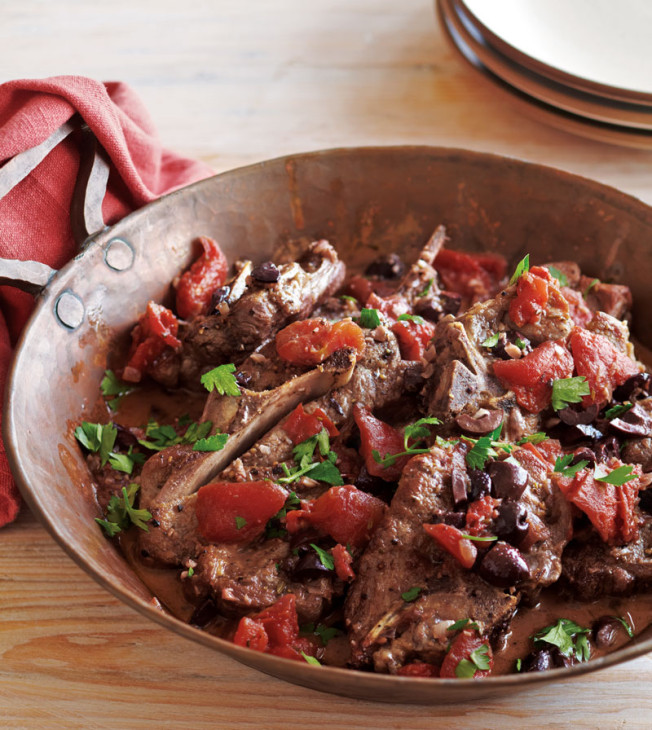 Braised Lamb Shoulder Chops with Tomatoes & Rosemary