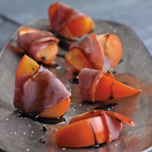 Persimmons Wrapped in Smoked Ham
