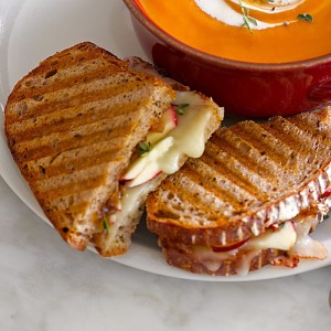 Apple and Cheddar Panini with Onion Jam