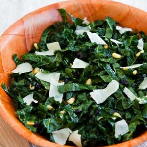 Kale Salad with Pine Nuts, Currants and Parmesan