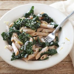 Penne with Ricotta Cheese and Greens