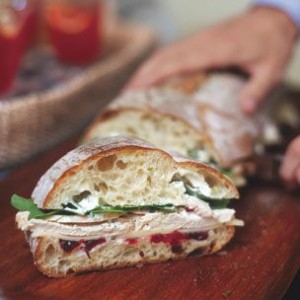 Italian Loaf with Turkey, White Cheddar and Cranberry Sauce