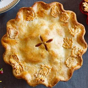 Apple-Ginger-Cranberry Pie with Vanilla Ice Cream