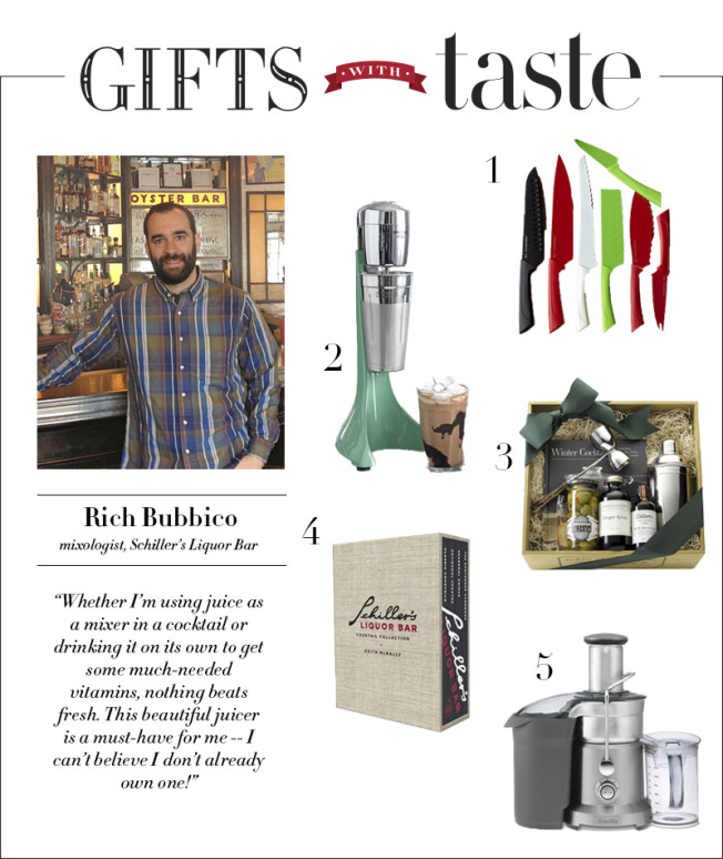 Gifts with Taste: Rich Bubbico, Mixologist at Schiller's Liquor Bar