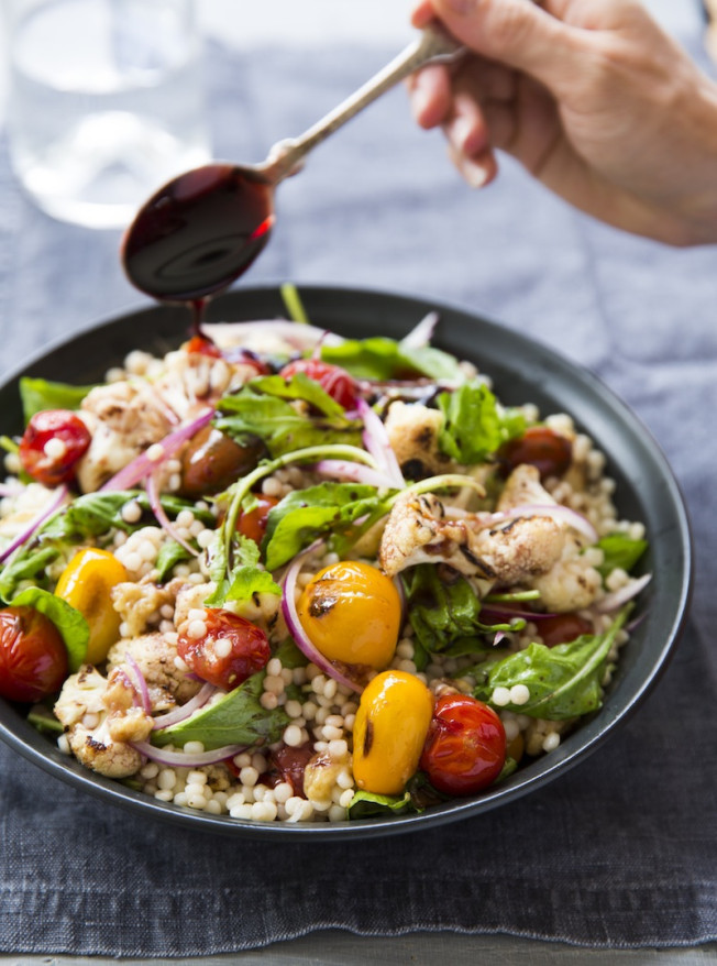 Pearl Couscous Salad with Pomegranate Syrup
