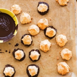 Chocolate-Dipped Coconut Macaroons