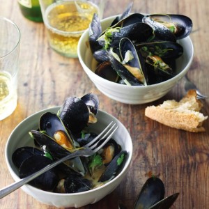 Mussels Steamed in Belgian Ale, Shallots & Herbs