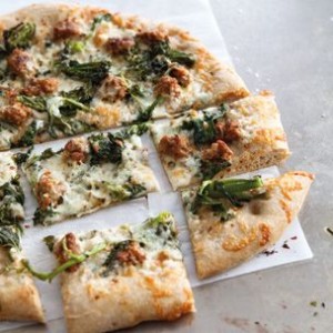 Whole-Wheat Pizza with Broccoli Rabe and Turkey Sausage