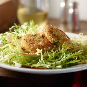 Frisée and Apple Salad with Herb-Crusted Goat Cheese Medallions