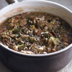 Wild Rice Soup with Porcini and Escarole