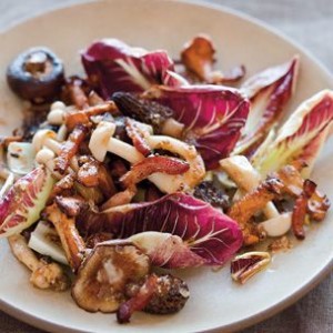 Warm Wild Mushroom Salad with Bacon Vinaigrette