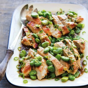 Chicken Breasts with Fava Beans