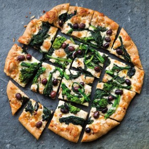 Broccoli Rabe & Olive Pizza