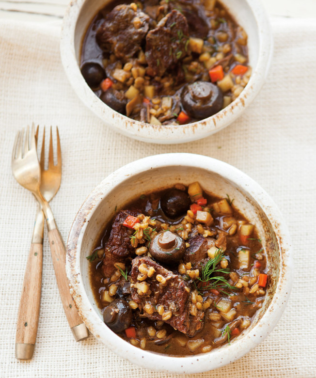 Beef with Mushrooms and Barley