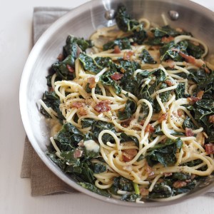 Spaghetti Carbonara with Black Kale