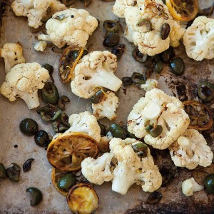 Roasted Cauliflower with Lemon and Olives